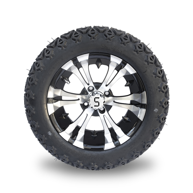 چرخ ها و لاستیک های گلف 14 اینچی سیاه 22x10-14 تمام زمین DOT