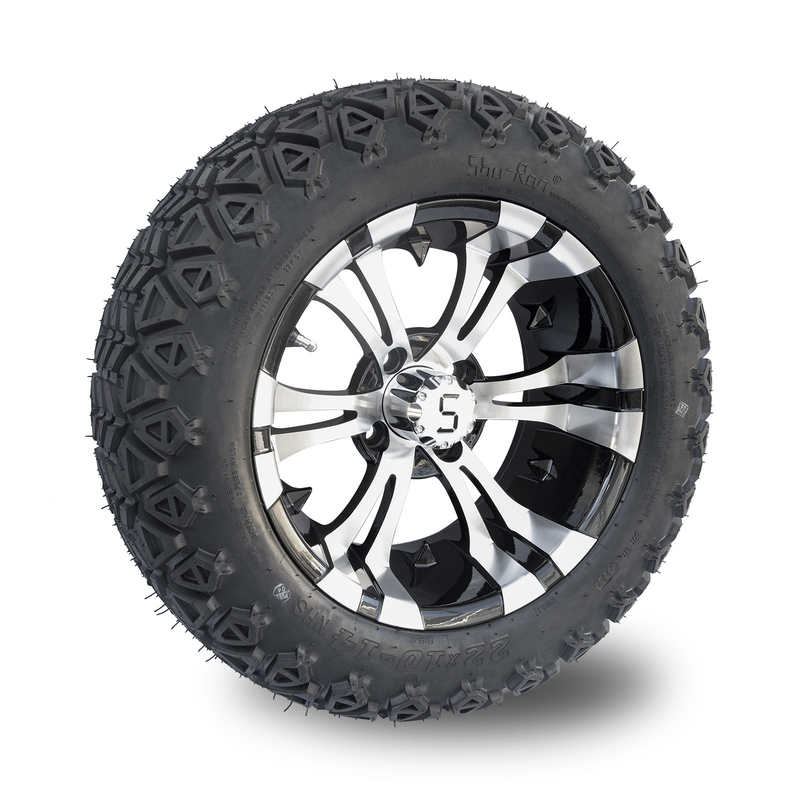 چرخ ها و لاستیک های گلف 14 اینچی سیاه 22x10-14 تمام زمین DOT