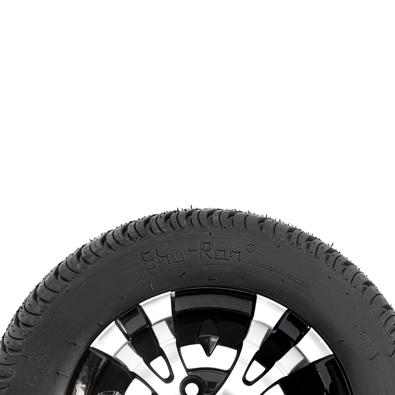 چرخ 10 اینچی گلف کارت و 205/50-10 دوت تایر خیابانی کامبو -25 آفست 4x4 بولت (101.6 میلی متر)