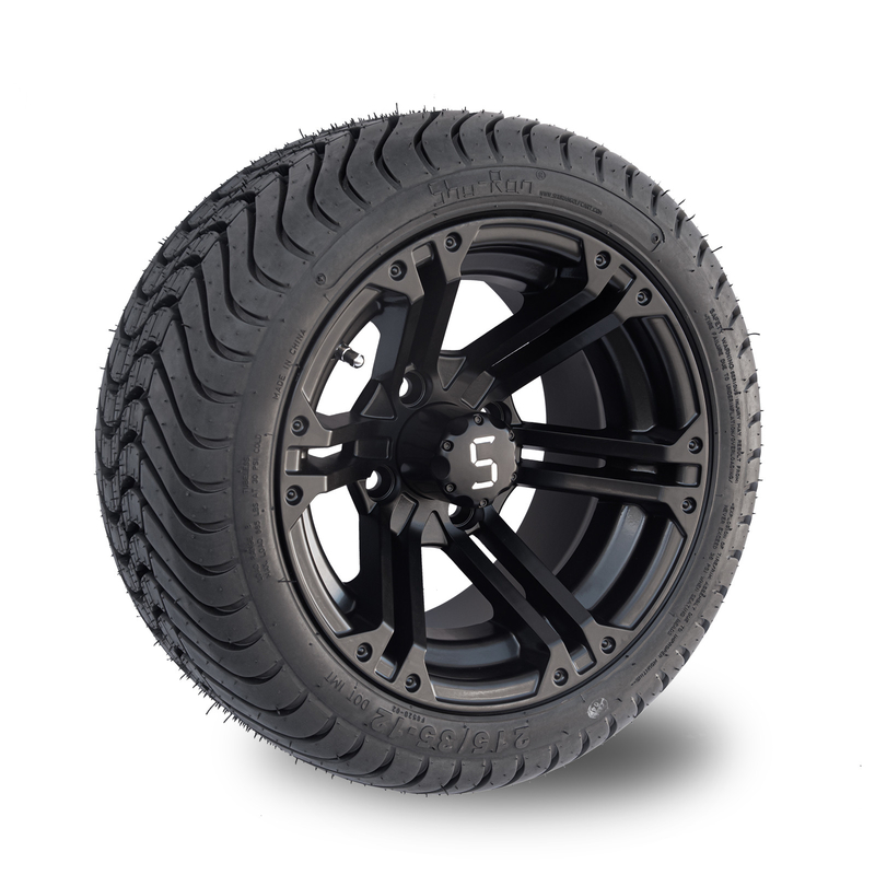 12x7 مات مشکی چرخ چرخ گلف کارت کامبو 215/35-12 کم پروفایل کامبو 101.6 PCD