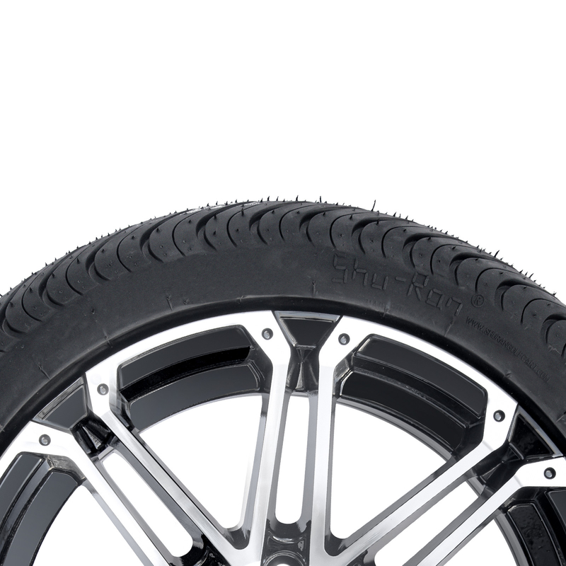 14x7 چرخ و لاستیک گلف کارت کامبو 225/30-14 لاستیک خیابانی ماشین سازی شده سیاه درخشان