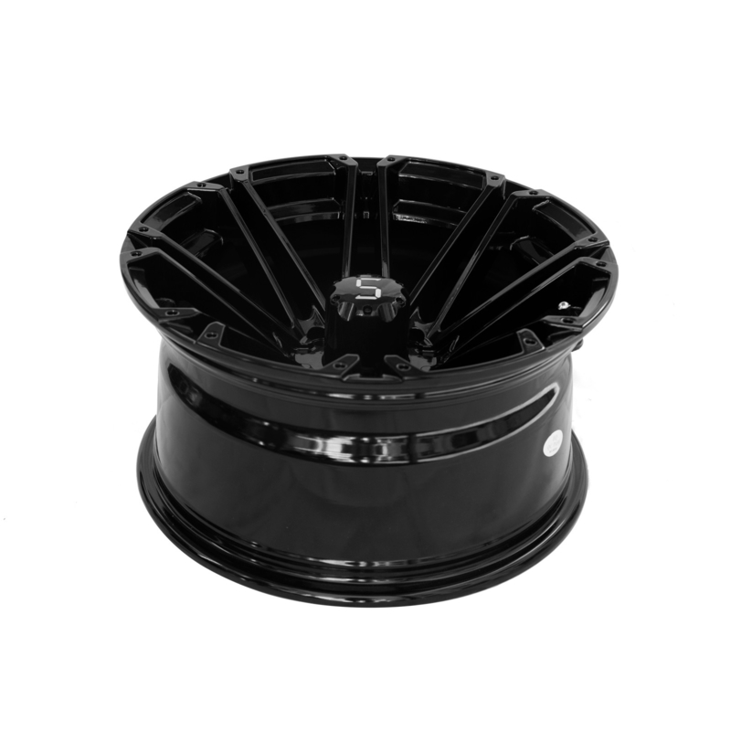 رینگ های چرخ گلف 12x7 آلومینیومی براق مشکی آلیاژی با الگوی پیچ 4x4 و PCD 101.6