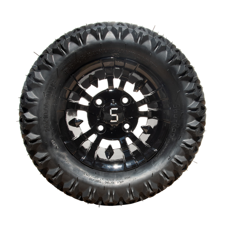 10 اینچ چرخ و لاستیک گلف کارت کامبو 20×10-10 ATV ماشین آلات / سیاه درخشان