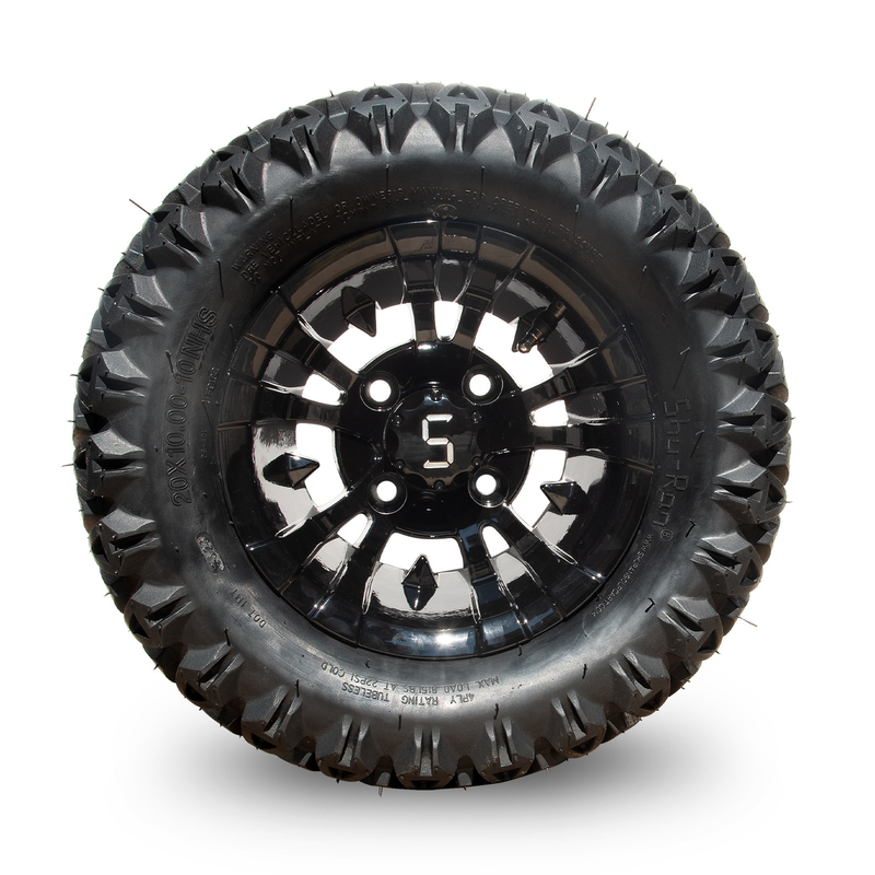 10 اینچ چرخ و لاستیک گلف کارت کامبو 20×10-10 ATV ماشین آلات / سیاه درخشان