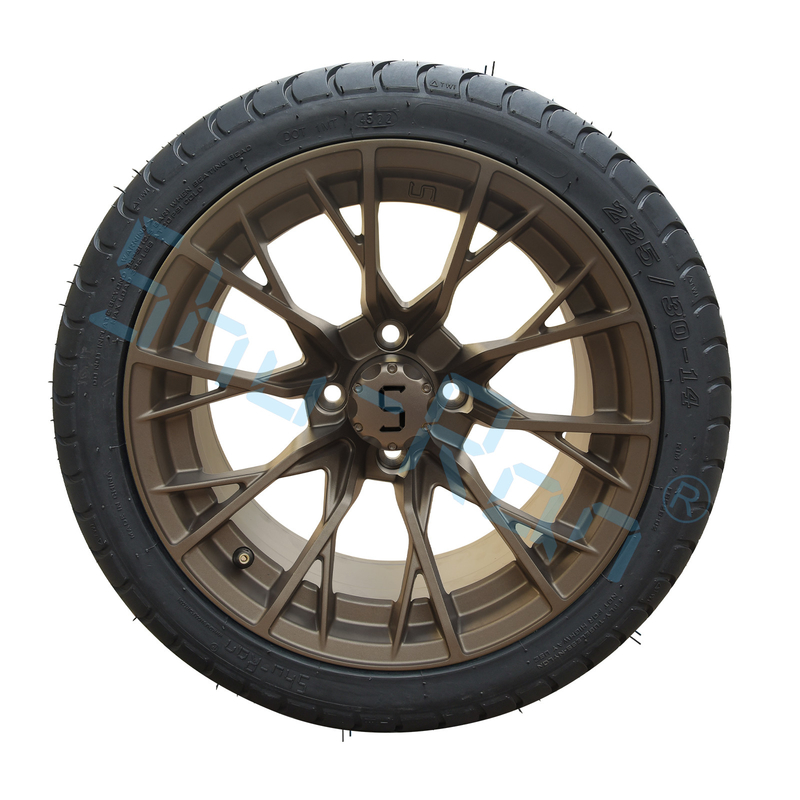 چرخ های برنزی سفارشی 14'، 225/30-14 خیابان DOT امتحانات تایید شده برای گلف کارت ATV