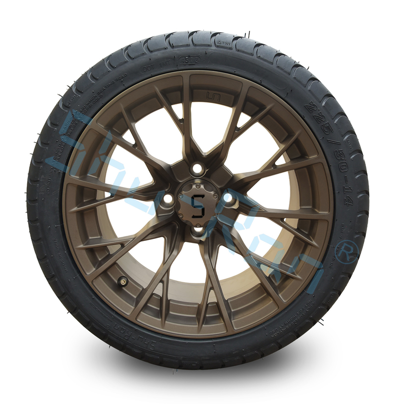 چرخ های برنزی سفارشی 14'، 225/30-14 خیابان DOT امتحانات تایید شده برای گلف کارت ATV