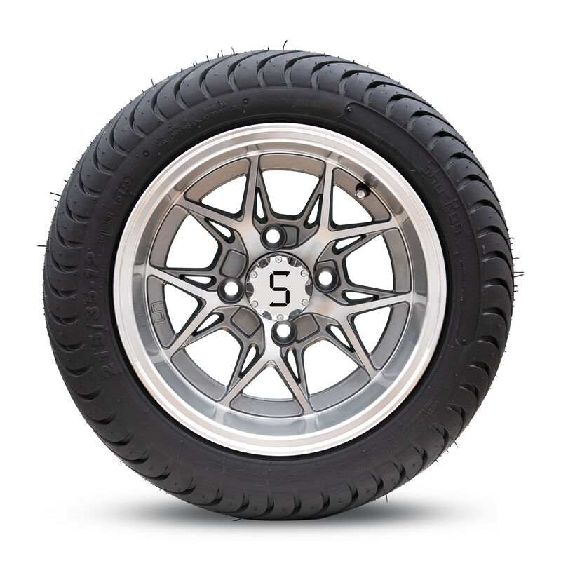 چرخ ها و لاستیک های 12 اینچی گلف کارت با کلاه های S مرکز و مغز کروم مناسب برای کلوب ماشین Ezgo Yamaha گلف کارت