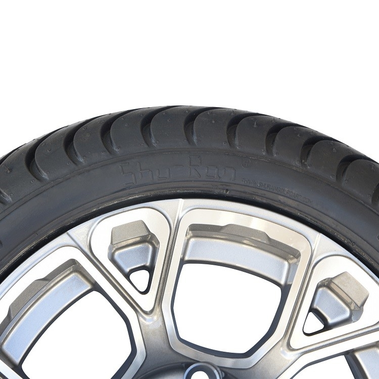 مجموعه چرخ آلیاژی آلومینیومی 12 اینچی گلف کارت و لاستیک خیابانی 215/35-12 DOT - ماشین‌کاری شده/متال تفنگی