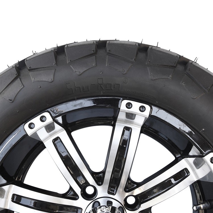 چرخ آلومینیومی 14 اینچی گلف کارت و ترکیبی از لاستیک های 22x10-14 All Terrain DOT - ماشینکاری شده/مشکی براق