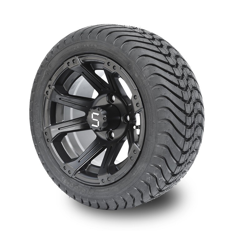 گلف کارت 12 اینچ چرخ سیاه مات و 215/35-12 لاستیک های خیابانی 4x4 طرح بولت DOT رتبه بندی شده