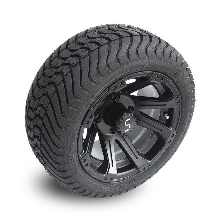 گلف کارت 12 اینچ چرخ سیاه مات و 215/35-12 لاستیک های خیابانی 4x4 طرح بولت DOT رتبه بندی شده