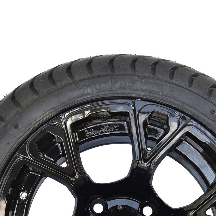 Shu-Ran جدید انحصاری 12 اینچی چرخ گلف براق مشکی و ترکیبی از تایر خیابانی 215/35-12 DOT