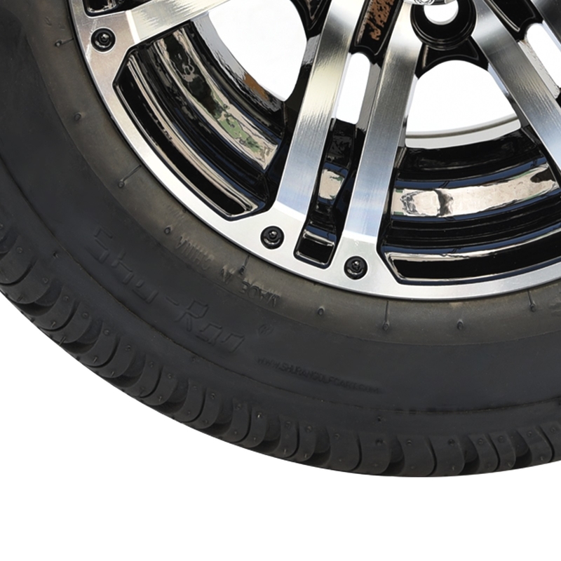 چرخ 10 اینچی گلف کارت و 205/50-10 دوت تایر خیابانی کامبو -25 آفست 4x4 بولت (101.6 میلی متر)