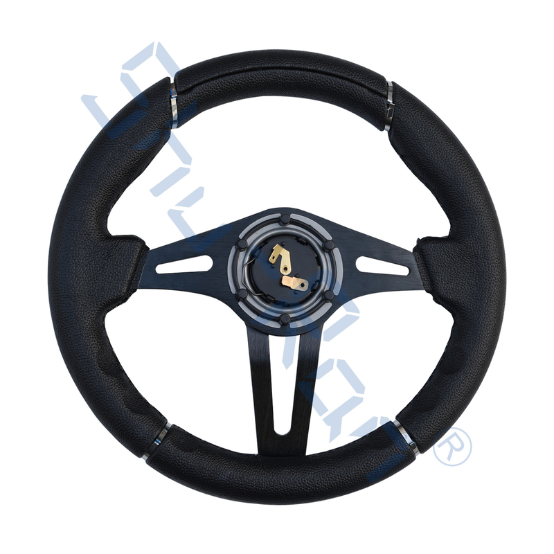 فرمان چرخ دستی گلف چلنجر گریپ مشکی/پره های مشکی برای Club Car، EZGO و Yamaha