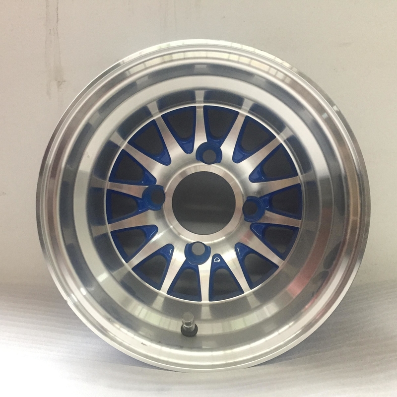 رینگ 10 اینچی چرخ گلف و مجموعه لاستیک خیابانی 205/50-10 DOT - ماشین‌کاری شده/مشکی براق